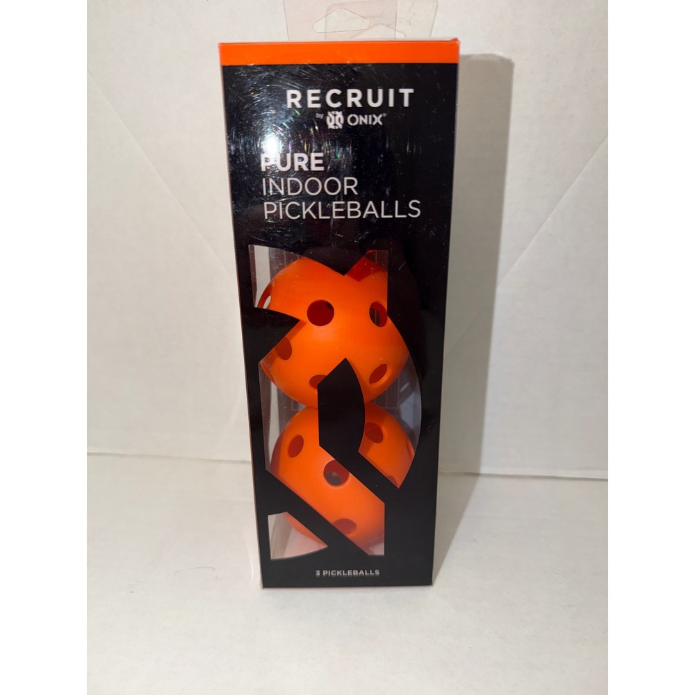 Onix Recruit Pure Indoor Pickleballs 3 Pack Orange True Flight KZR2003O